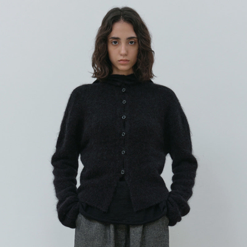 Dame blød og hyggelig strik cardigan i mohair-blanding Stilla