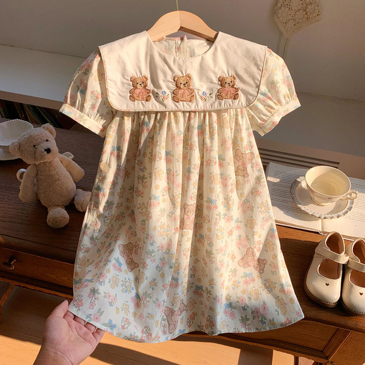 Pige Legesyg Floral Bamse A-linje Kjole Stilla