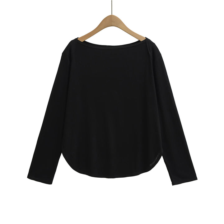 Damer afslappet oversized longsleeve T-shirt med rundet kant og blødt bærekomfort Stilla