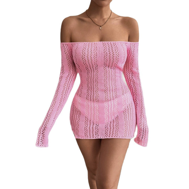 Dame Off-Shoulder Strikkjole med vide ærmer Stilla