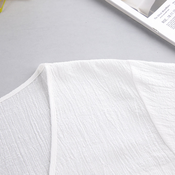 Dame let sommerloungewear med voluminøse ærmer og taljerbart design Stilla