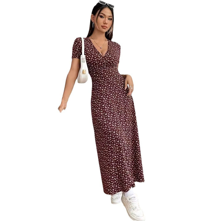 Dame Maxikjole med blomstret print Stilla