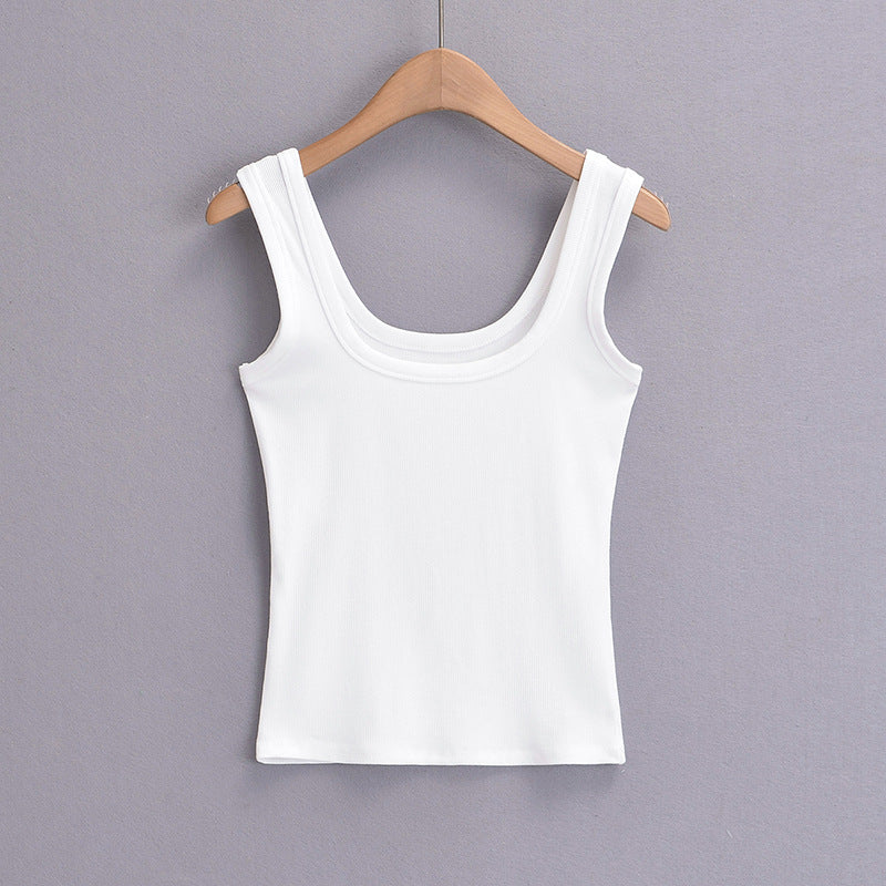 Dame hverdag tanktop med blødt materiale og moderne U-udskæring Stilla