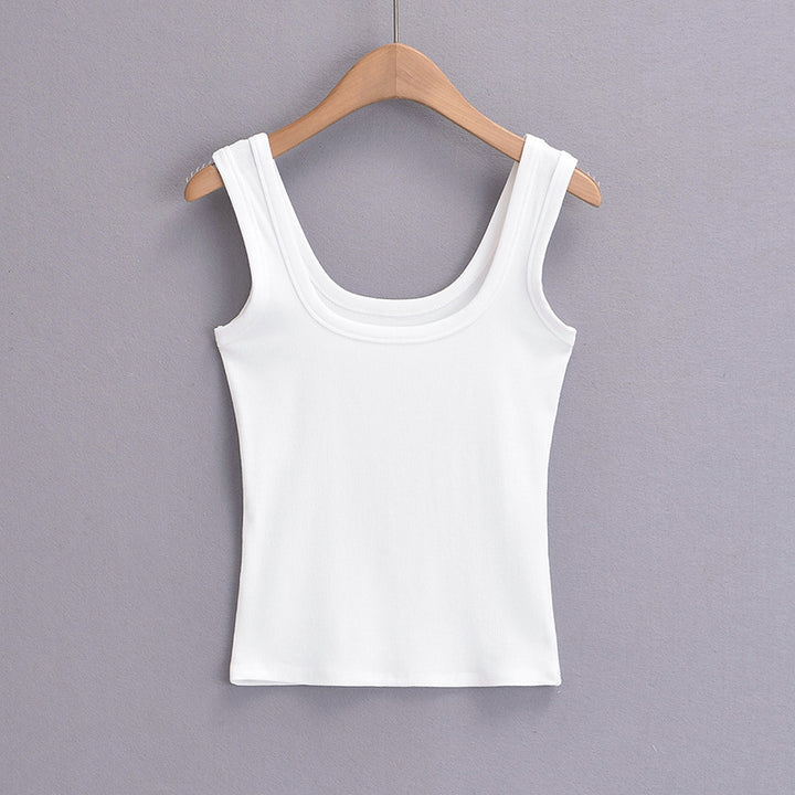 Dame hverdag tanktop med blødt materiale og moderne U-udskæring Stilla