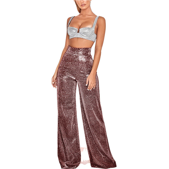 Dame Glamourøst To-delt Outfit med Glitter Stilla