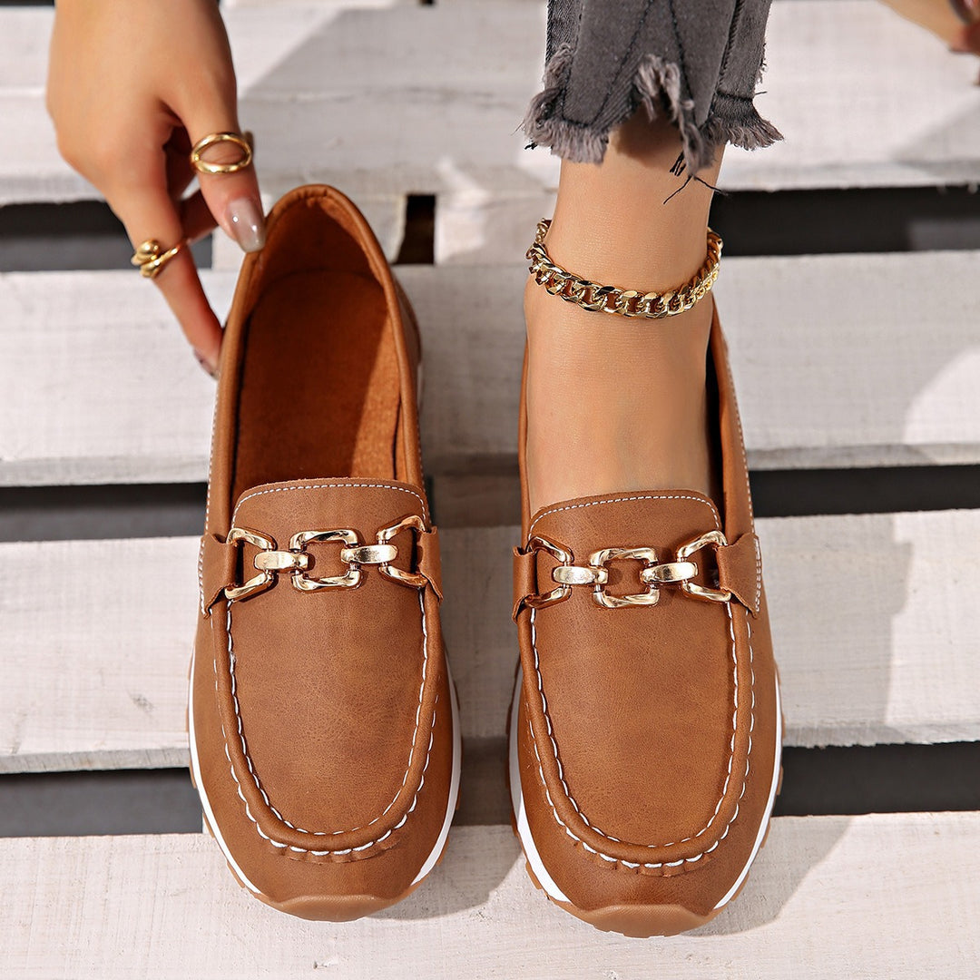 Dame Mokkasiner med elegant kædeaccent og åndbar sål Stilla