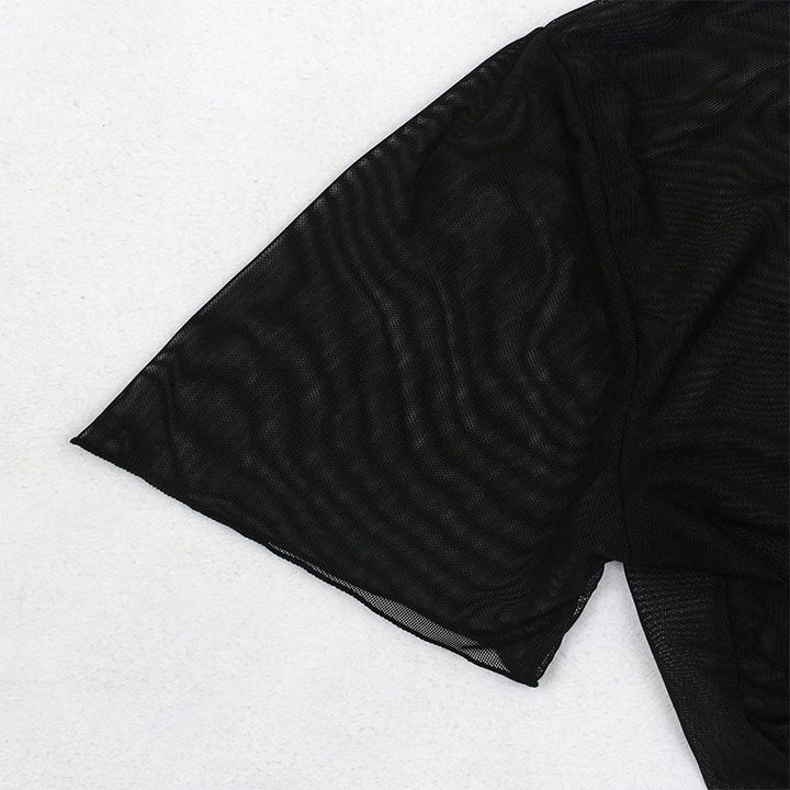 Dame Mesh Crop Top med dekorativ knude Stilla