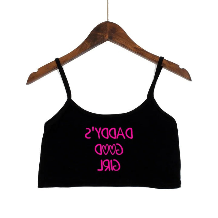 Dame mode crop top med dekorerede stropper Skovae