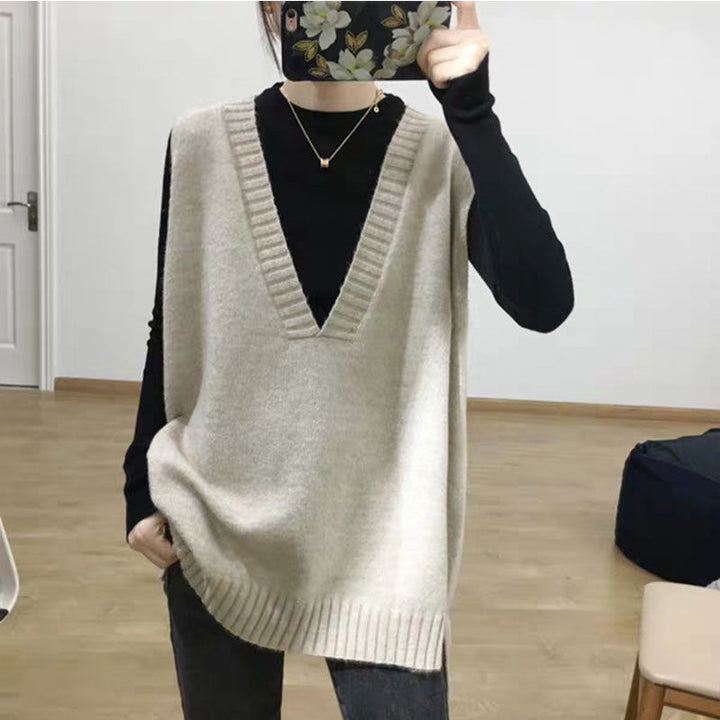Dame Oversized Let Strikpullover Stilla