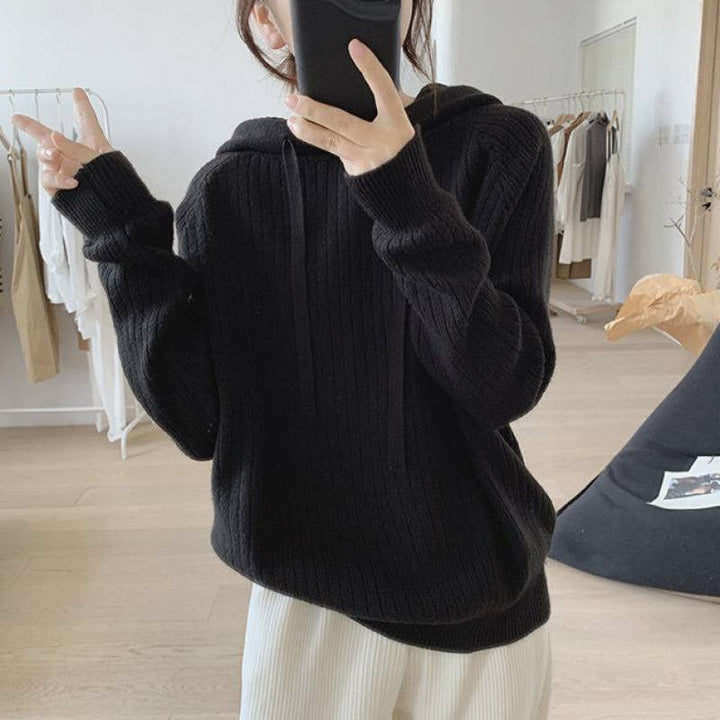Kvindernes stilfulde hætte sweatshirt med ribbet tekstur og afslappet snit Stilla