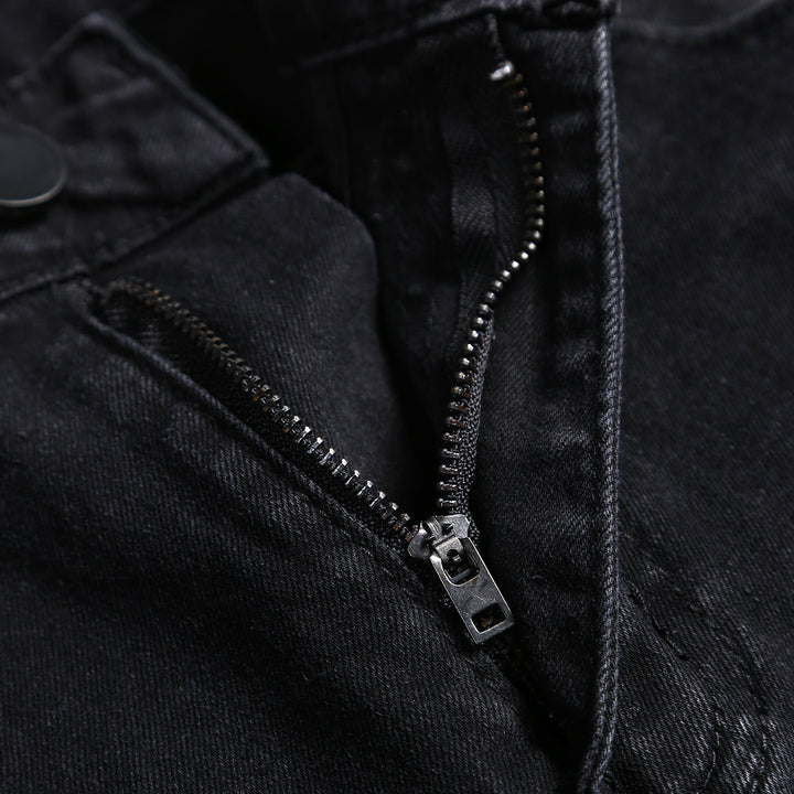 Herrer jeans i used-look med kreative farvesprøjt Stilla