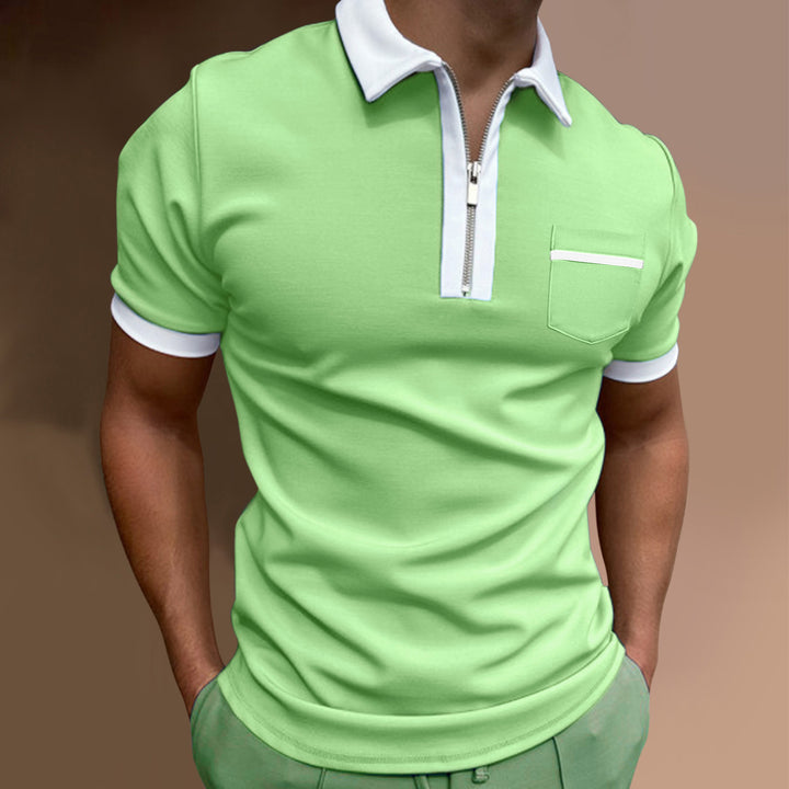 Herre Zip-Front Stilfuld Poloshirt Stilla