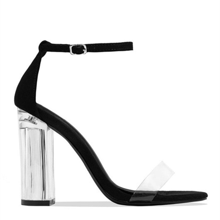 Dame elegante High Heel Sandaler med gennemsigtig blokhæl Stilla