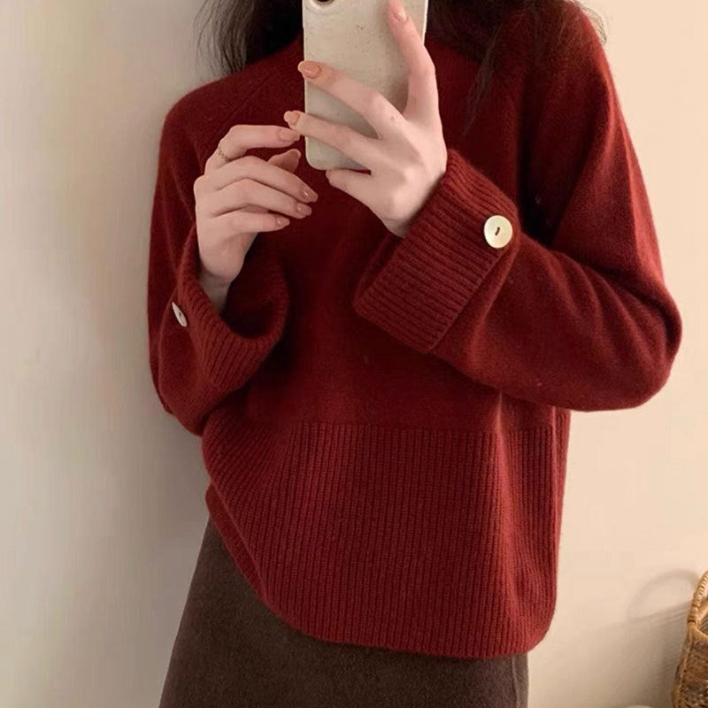 Femme Luksuriøs Blød Strikpullover med Ribbet Kant Stilla