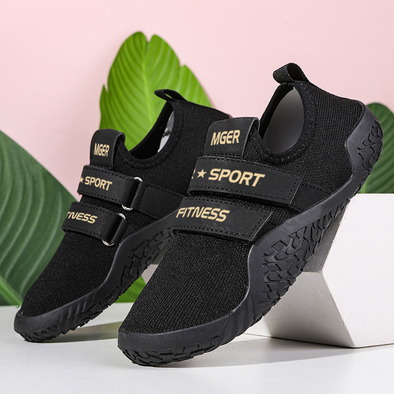 Dame nan åndbare velcro-sneakers med fleksibel skridsikker gummisål Skovae