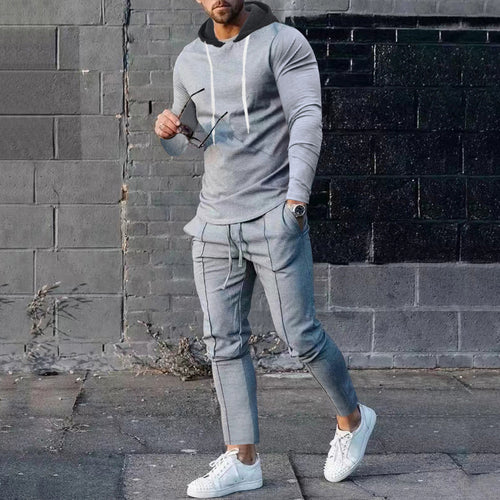 Herrer casual hoodie sæt med moderne skæring og åndbare materialer Stilla