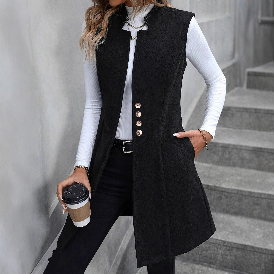 Kvinders elegante vest med knapdetaljer Stilla