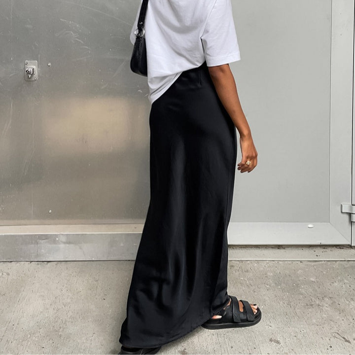 Dame Satin Maxi Nederdel Stilla