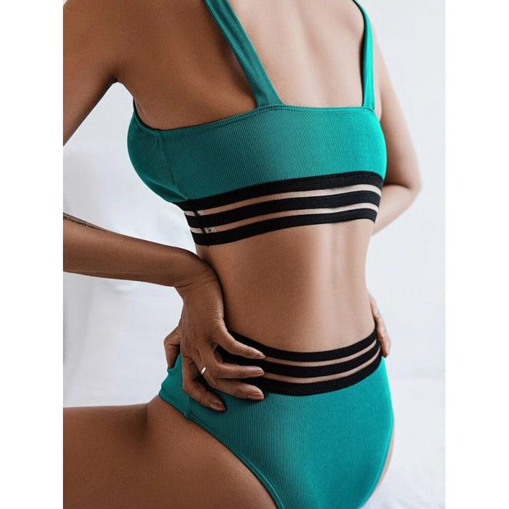 Dame sportbikini med elastiske kontraststriber Stilla
