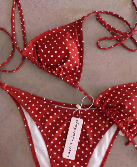 Dame Triangel-Bikini med prikkemønster Skovae