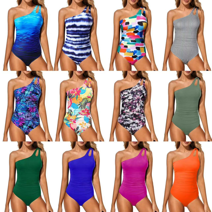 Dame En-sidet swimsuit med smart farveblok-design Skovae