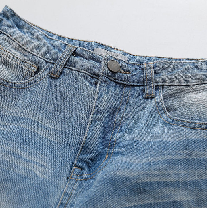 Dame vidde jeans med stilfuld used-look og høj talje Stilla