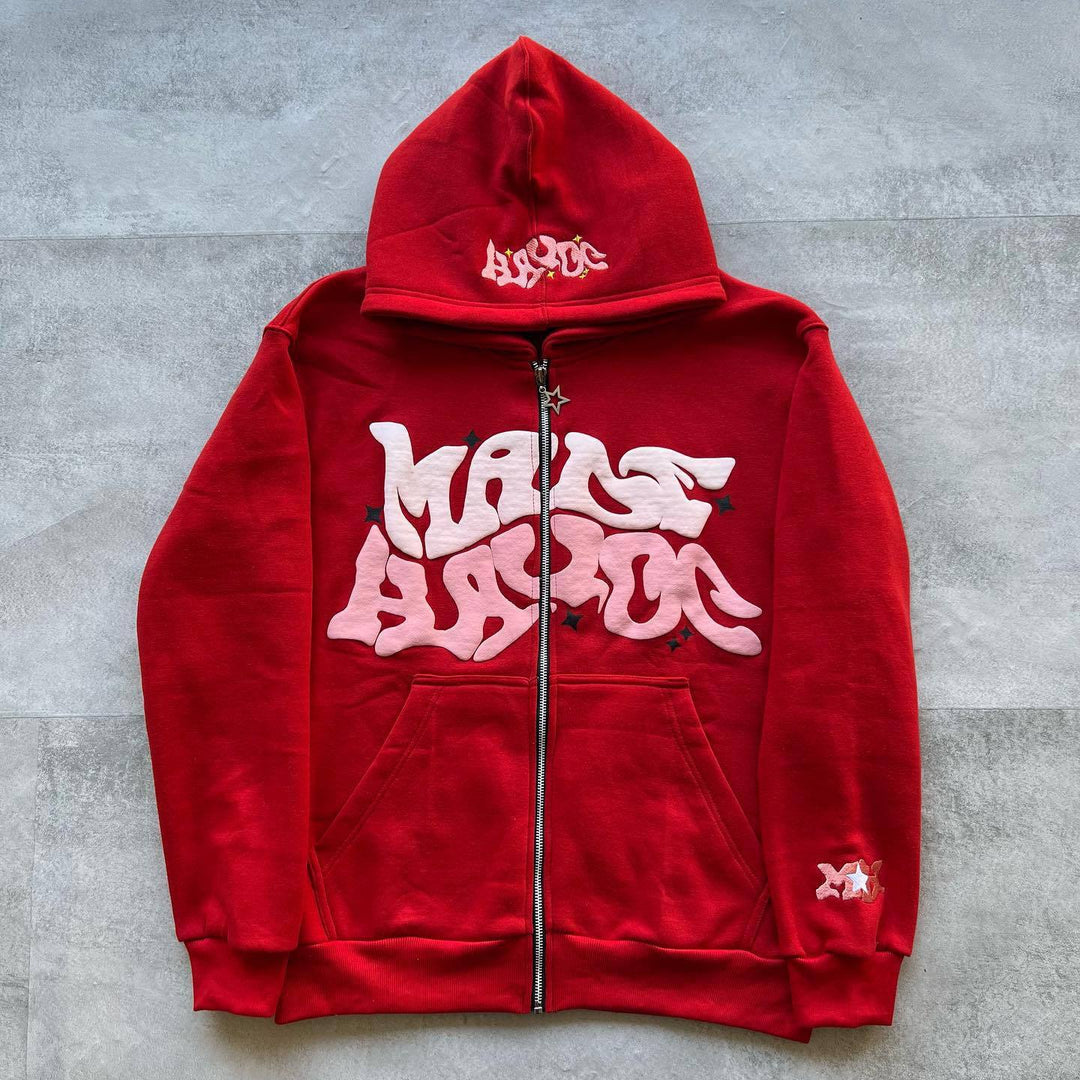 Kvindernes sporty hoodie jakke i urban graffiti stil Skovae