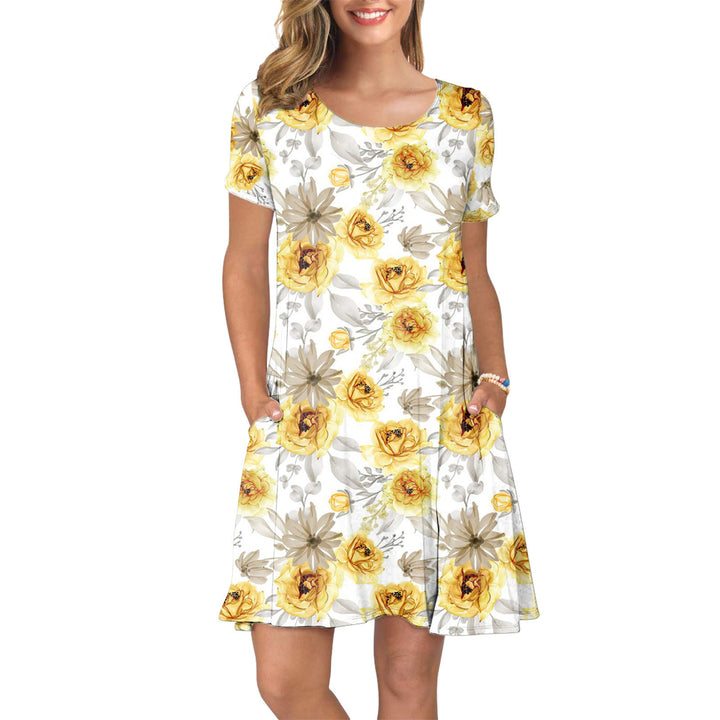 Dame sommerkjole med blomsterprint Stilla
