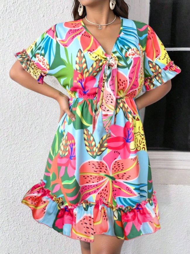 Dame sommerkjole med blomstret design Stilla