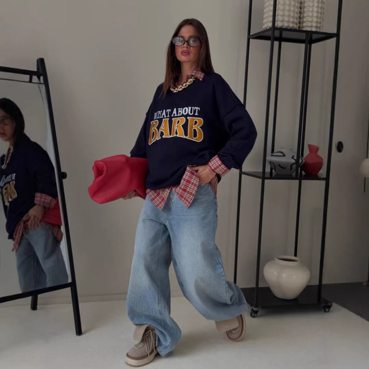 Kvinder sweatshirt med kreativt tekst og afslappet pasform Stilla