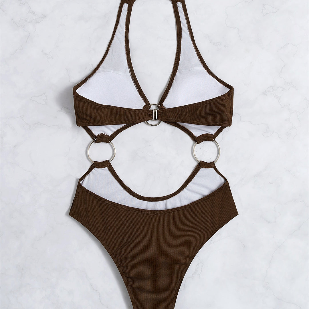 Dame En-delts Badeanzug med moderigtigt cut-out-design og ringdetaljer Stilla