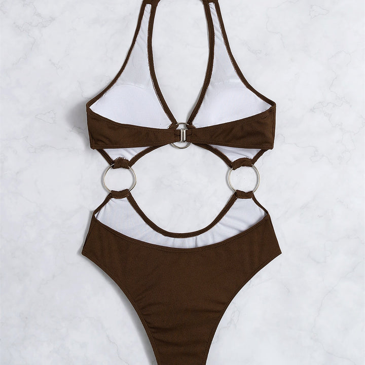 Dame En-delts Badeanzug med moderigtigt cut-out-design og ringdetaljer Stilla