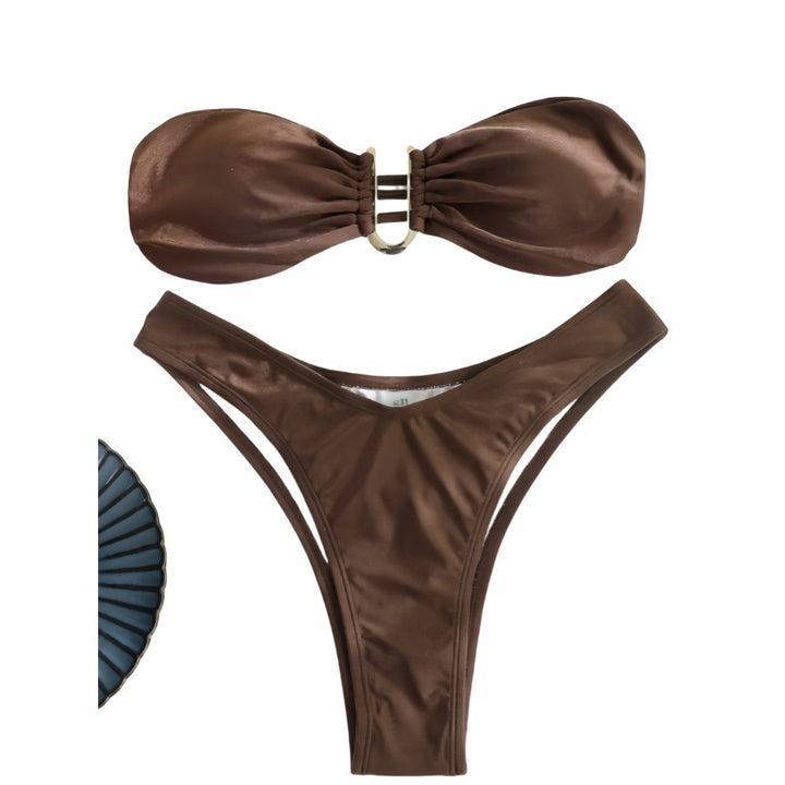 Dame Bandeau-bikini med elegant spænde Skovae