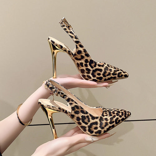 Dame Stilfulde Slingback-hæle med dyreprint-detaljer Stilla