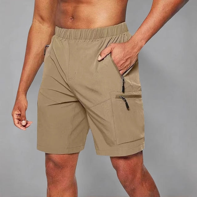 Herrer komfortable fritids-short med elastisk talje og praktiske lynlåslommer Stilla