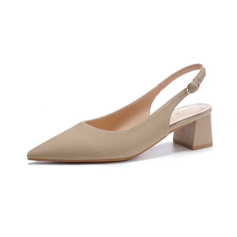 Dame Slingback Blockhæl Pumper med elegant Spids Udsnit-Design Stilla