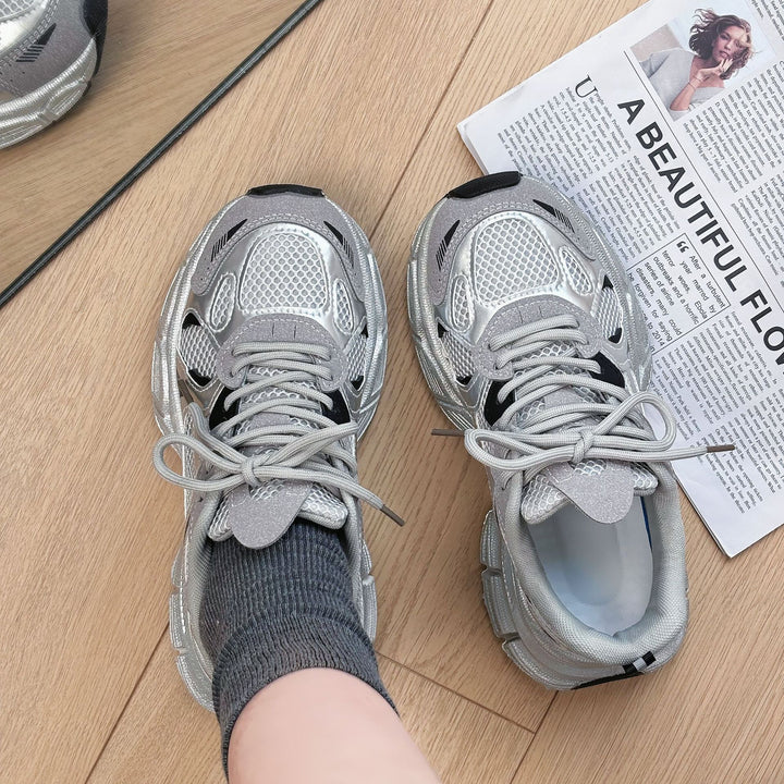 Dame Sporty Chunky Sneakers med innovativ dæmpningsteknologi og åndbare materialer Stilla
