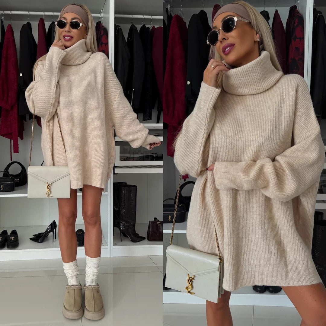 Kvinders Large Turtleneck Sweater lavet af Blød Strik Skovae