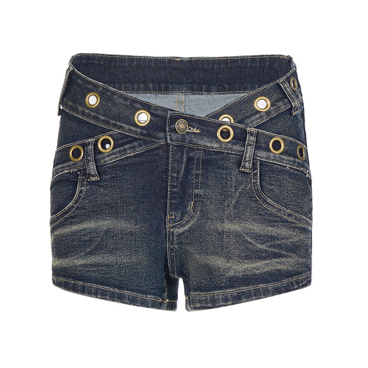 Dame Flared Jeans med dekorative knapdetaljer og moderigtigt finish Skovae