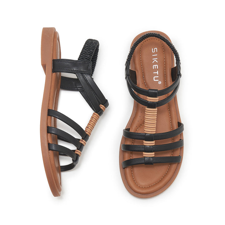 Dame sandaler med ergonomisk fodseng og elastiske remme Stilla
