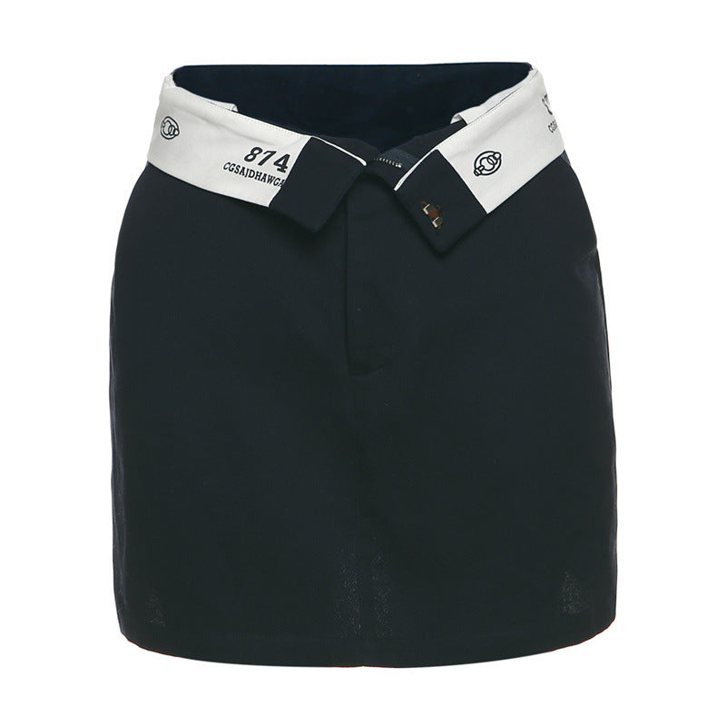 Dame mini nederdel med elegant stribet talje Stilla