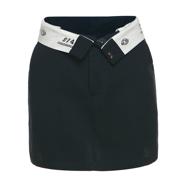 Dame mini nederdel med elegant stribet talje Stilla