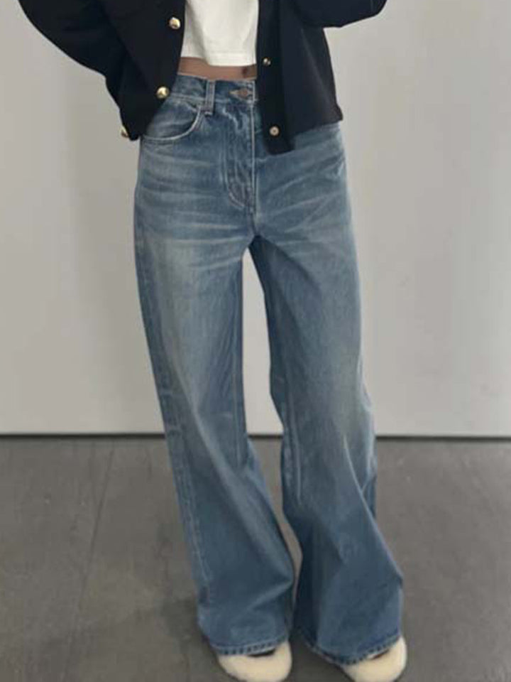 Dame løstsiddende jeans i vintage-stil med høj talje og afslappet fit Stilla