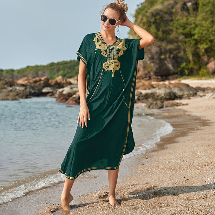 Dame Elegant Strandkaftan med kunstneriske broderier Stilla
