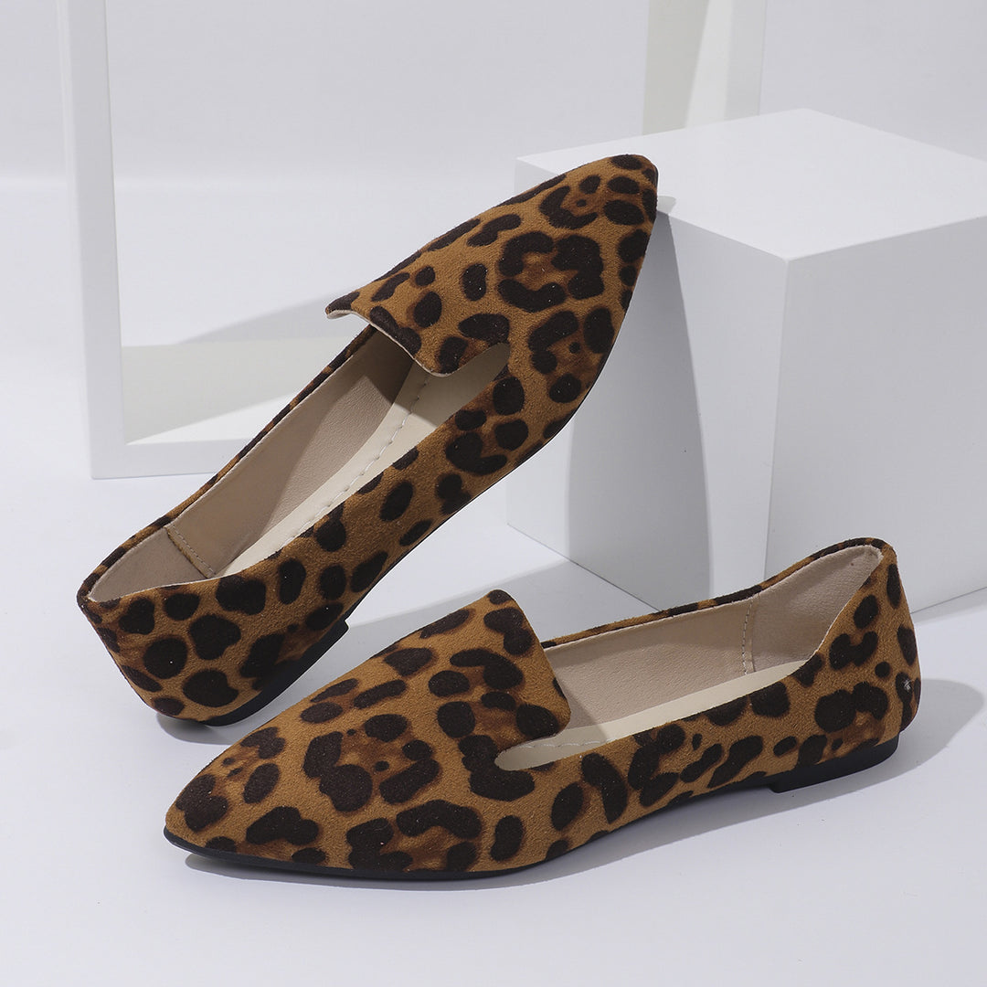 Dame Elegant Mokassin-sko med moderne leopardmønster Stilla