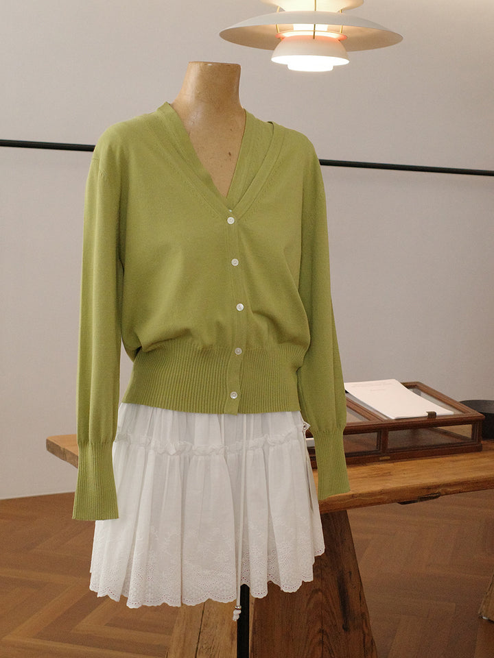 Dame elegant, alsidig cardigan med fine strikdetaljer Stilla