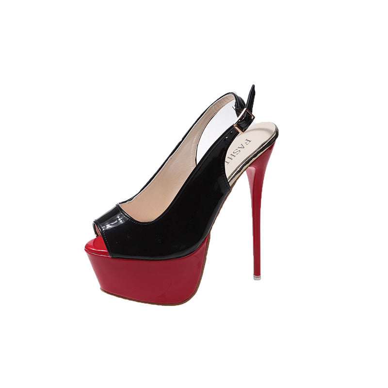 Dame Peeptoe High Heels med åbent hælområde og stiletto-hæl Stilla