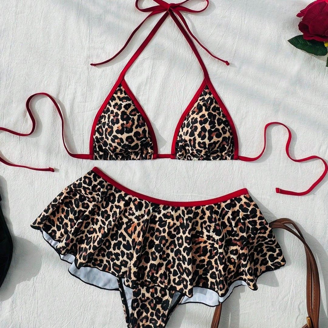 Dame Triangel-Bikini med voluminøs flæsekant Skovae