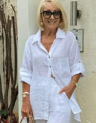 Dame Let Linned Bluse Stilla