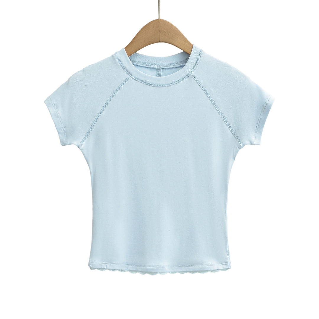Dame Sporty T-shirt med smart bølgekant og åndbart materiale Stilla